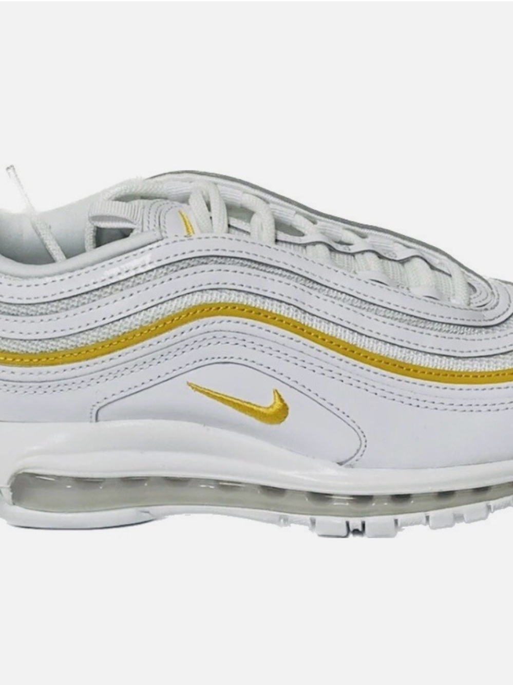 Nike Women’s Air Max 97 White and Gold Sneakers